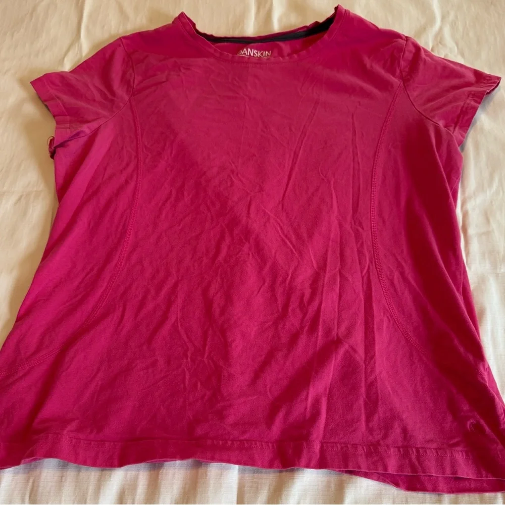 Danskin Now Women's Fuchsia Pink Active Tee - XXL (20) Short Sleeve Athletic Top - Picture 2 of 8